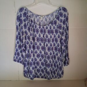 Old Navy Women's 3/4 Sleeve Multicolor Blouse Size M